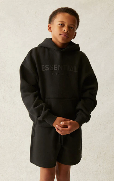 Kids Essentials Black Hoodie