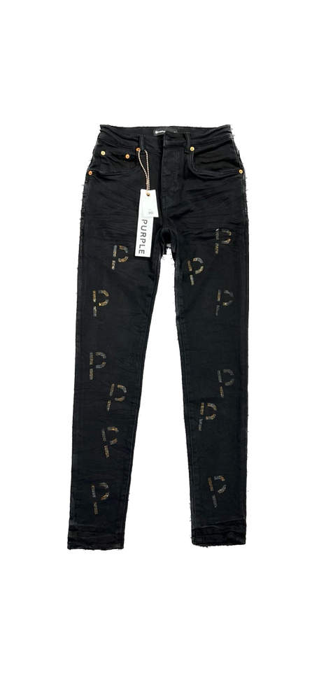 Purple Brand Black P Print Denim Jeans